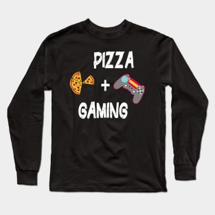 Life is Better with Pizza and Gaming Foodie Gamer Girl Long Sleeve T-Shirt